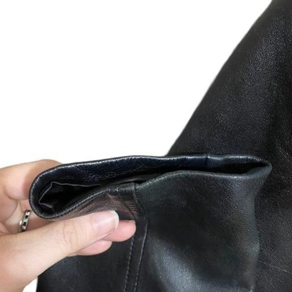 Vintage Michael Hoban North Beach Fitted Size 6 Black Leather Jacket - Picture 9 of 15